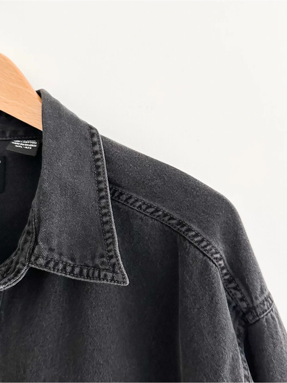 Vintage Levi's Red Tab Black Denim Button Front Shirt Made In Hong Kong Men's XL